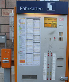 Билеты Германия (Deutschland) Автомат по продаже билетов в Германии